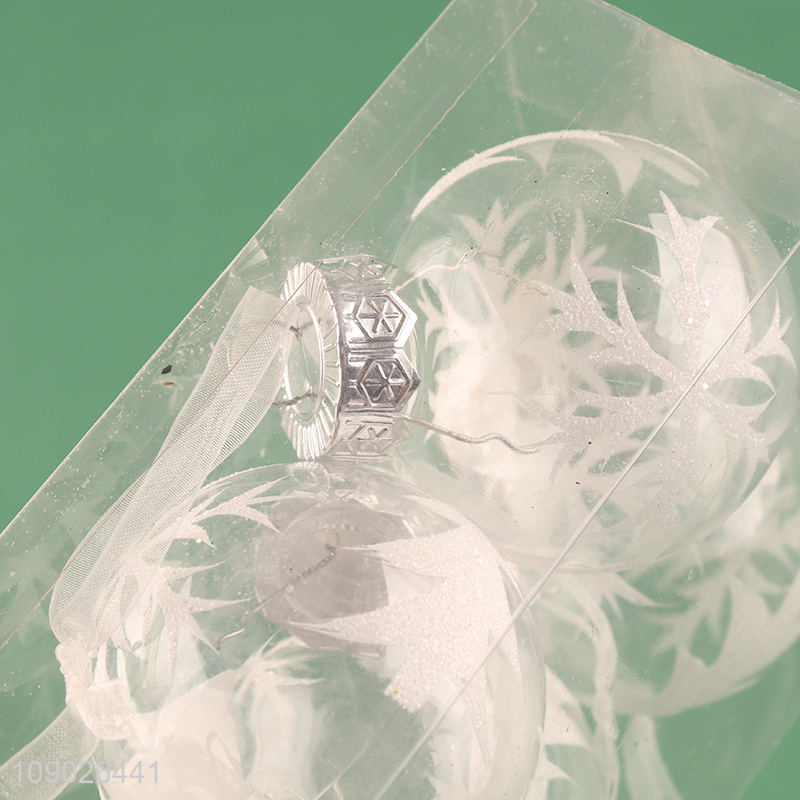 New arrival 6pcs PET clear round Christmas decoration hanging ornaments Christmas ball