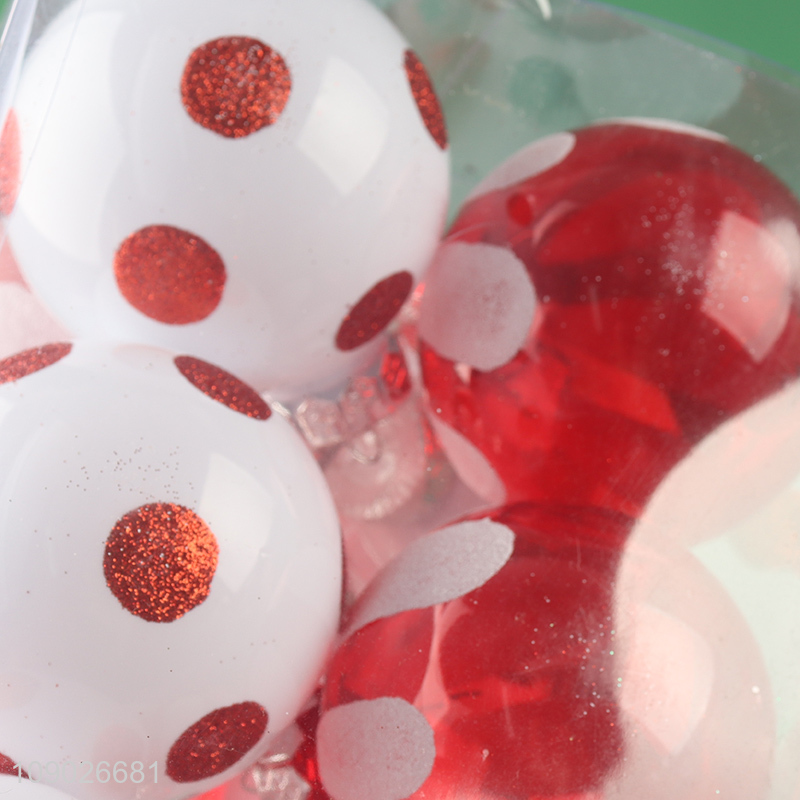 Top selling PET round Christmas tree hanging decoration Christmas ball set