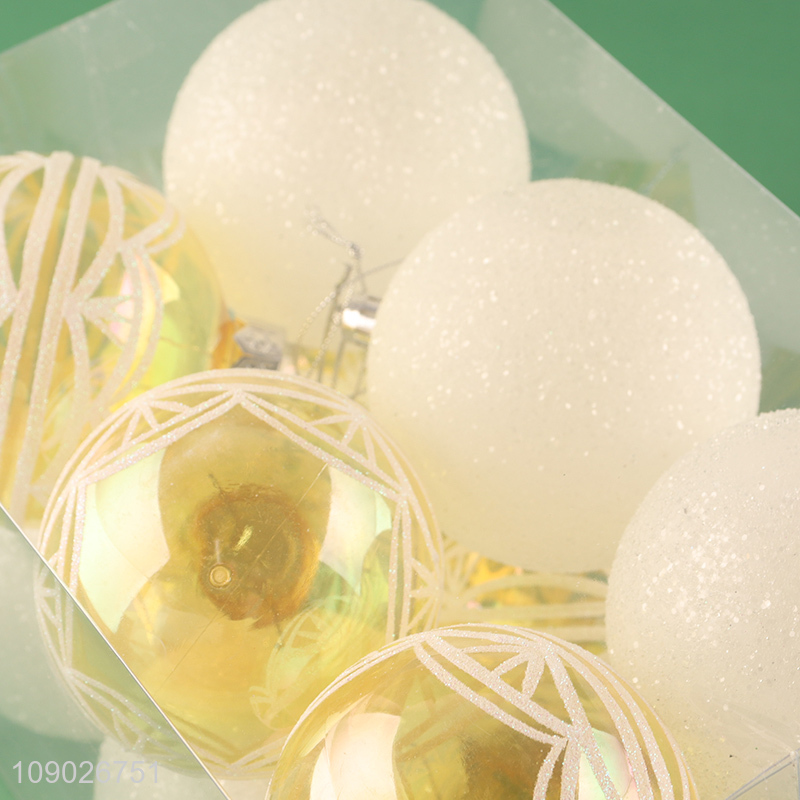 Good quality multicolor round PET Christmas ball for Christmas tree hanging ornaments