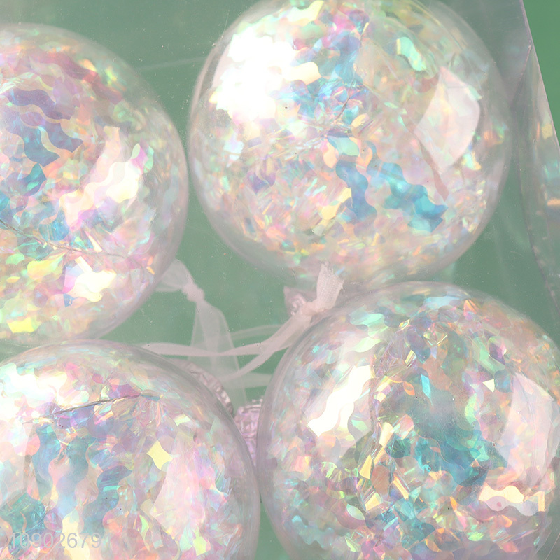 Factory supply 4pcs PET Christmas tree hanging ornaments Christmas ball set