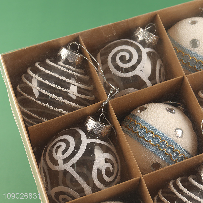 Top sale delicate 9pcs Christmas ball Christmas tree hanging ornaments for decoration