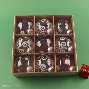 Best quality 9pcs Christmas hanging ornaments Christmas ball set for sale