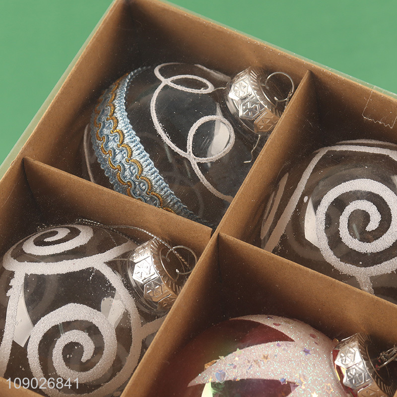 Factory direct sale 9pcs colored plated Christmas ball set Christmas hanging ornaments