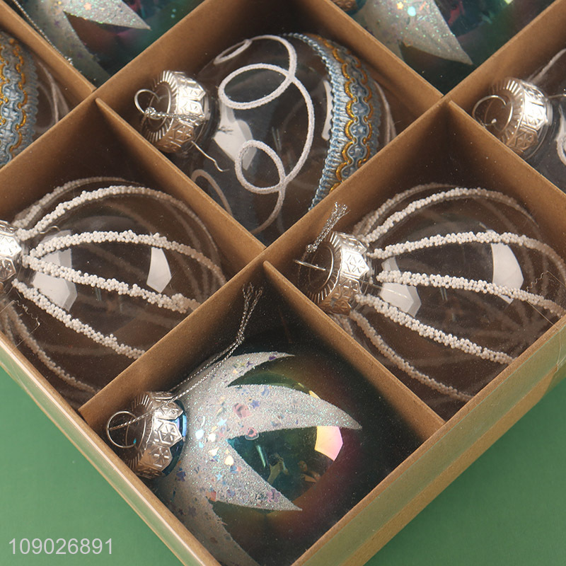 Top sale 9pcs clear Christmas tree hanging decoration Christmas ball set
