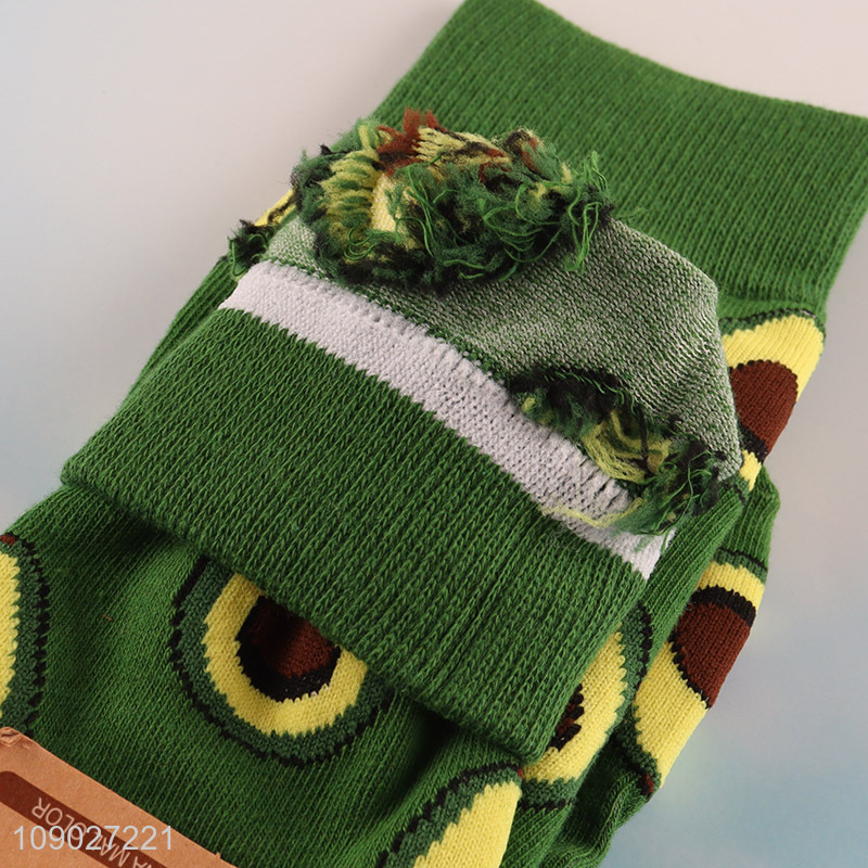 Factory price avocado pattern fashionable breathable men women cotton socks