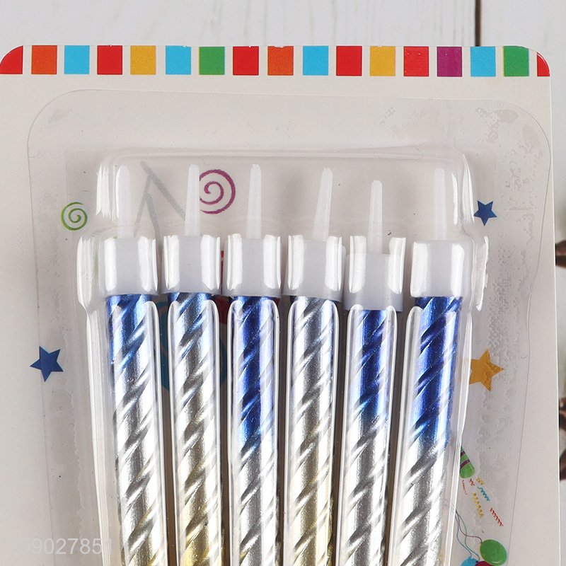 Hot selling non-toxic 6pcs holiday candle birthday cake candle for party supplies