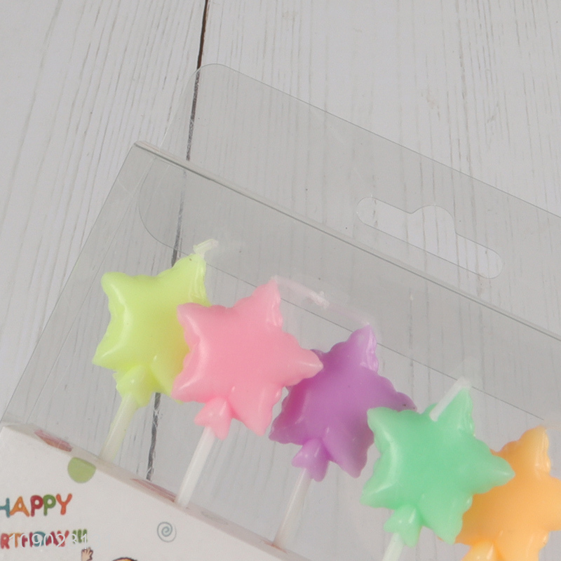 China products star shape multicolor birthday cake decorative candle for kids