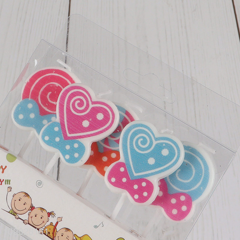 Top sale cartoon lolipop shape children birthday cake decorative candle wholesale
