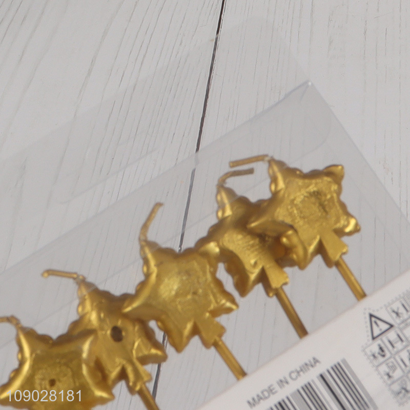 Top quality star shape golden birthday cake decorative candle party candle