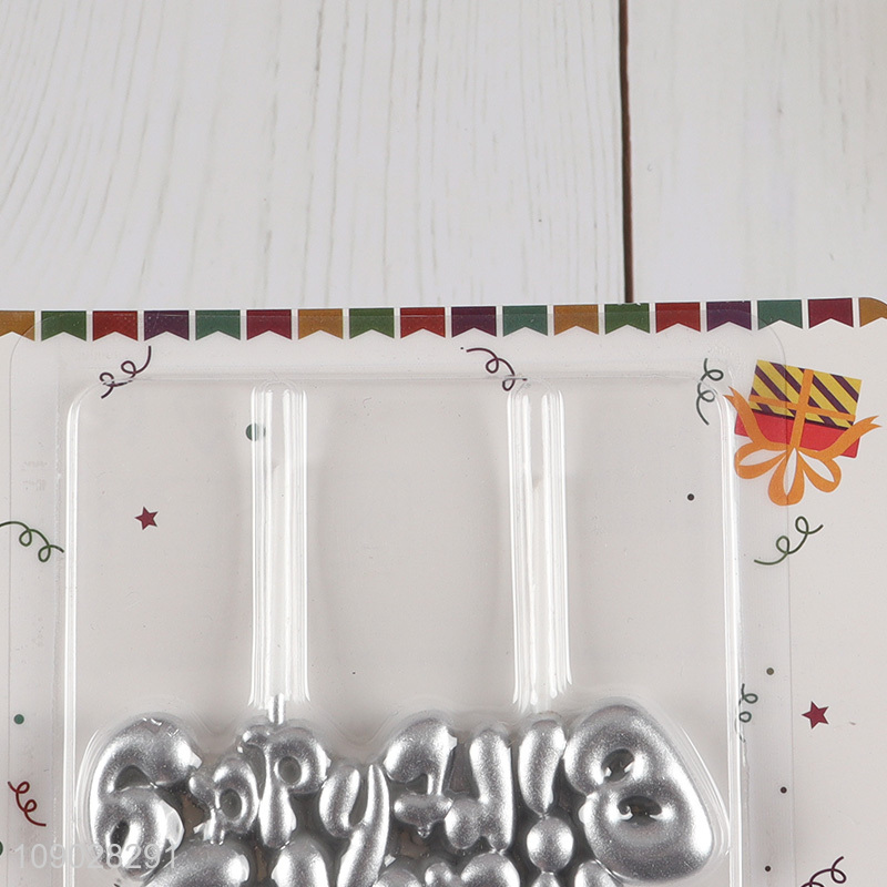 Good price happy birthday silver birthday cake candle cupcake candle set