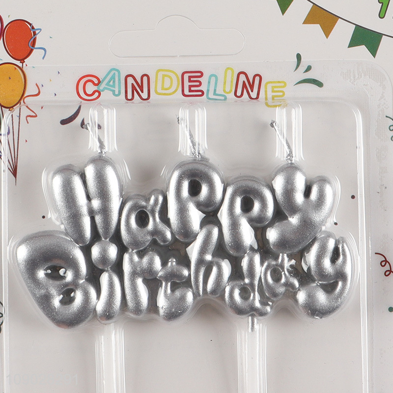 Good price happy birthday silver birthday cake candle cupcake candle set