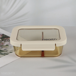 Good Quality 1030ml 2-Compartment Glass Food Container Rectangular Lunch Box