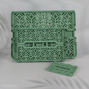 Wholesale Plastic Storage Basket Stackable Collapsible Storage Crate for Kitchen