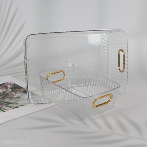 Wholesale Clear Plastic Storage <em>Basket</em> Multi-Purpose Storage <em>Basket</em> for Home <em>Office</em>