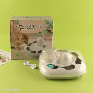 China factory USB rechargeable smart pet feeding <em>toy</em> automatic <em>cat</em>-hunting game machine