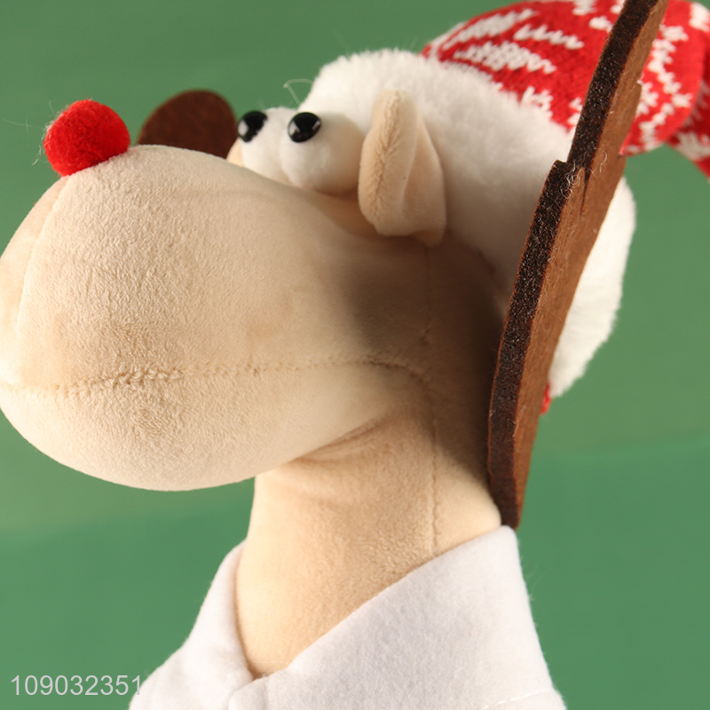Online wholesale cartoon stretchable Christmas reindeer doll Christmas ornaments decoration