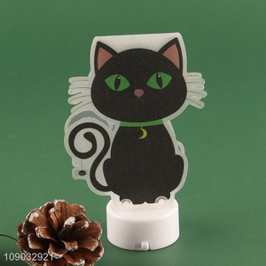 Low price cartoon black cat shape Halloween ornaments decorative lights for sale