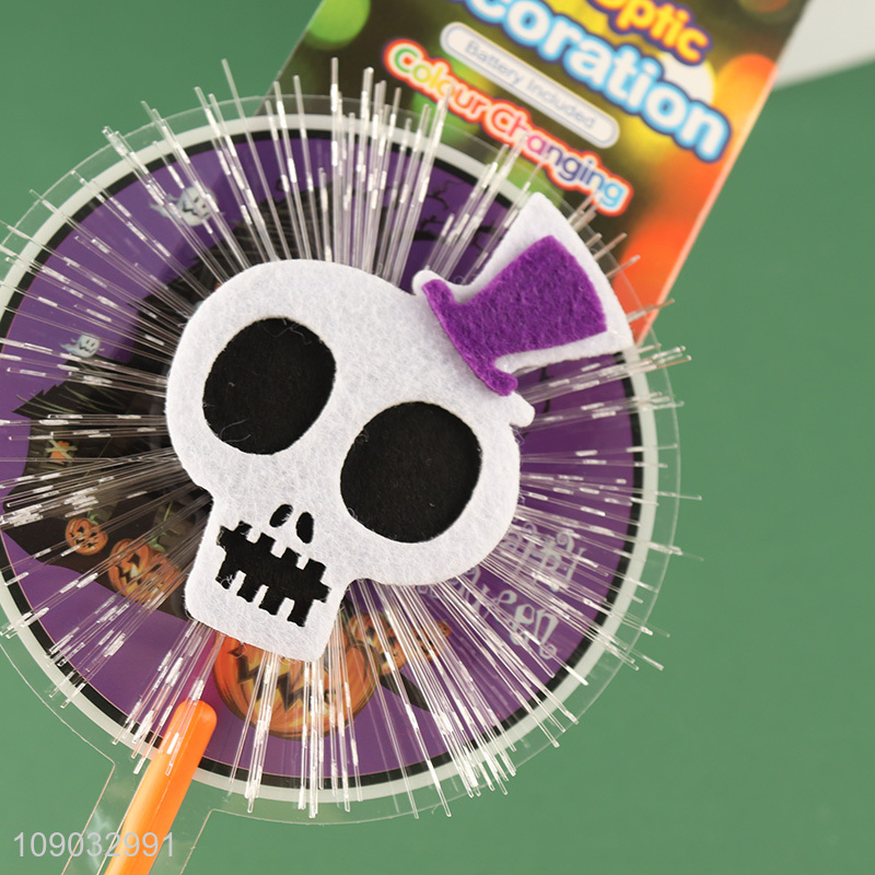 Good sale pumpkin Halloween decoration skull fiber optic glow stick