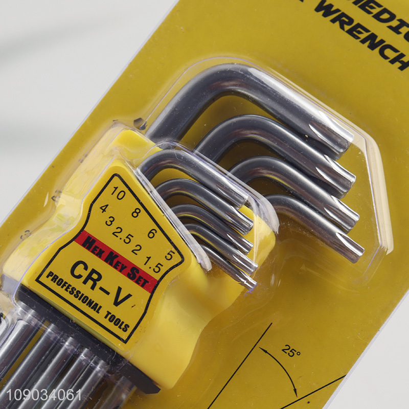 Low price professional 9pcs hardware tool hex wrench set hand tool set