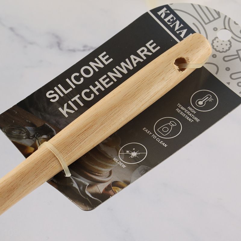 Hot items non-stick silicone butter cheese spatula with wooden handle