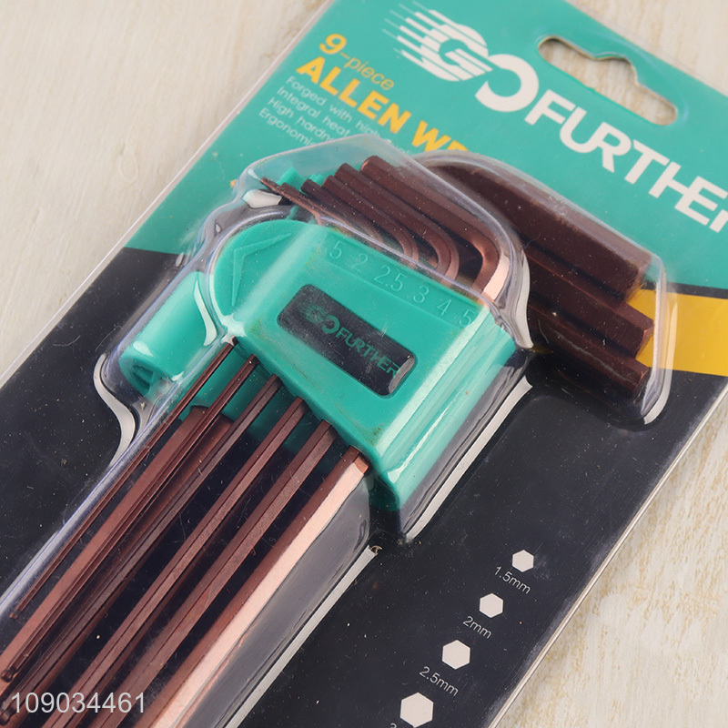 Top selling professional hand tool long arm hex key Allen wrench set