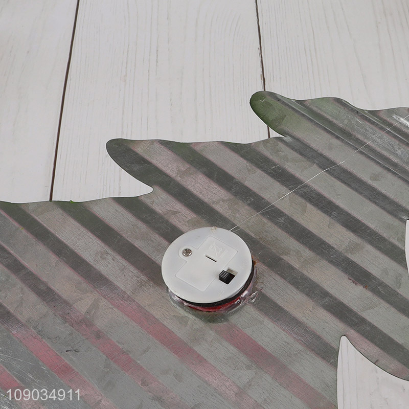 High Quality Christmas Tree Light Up Metal Ornaments Hanging Metal Crafts