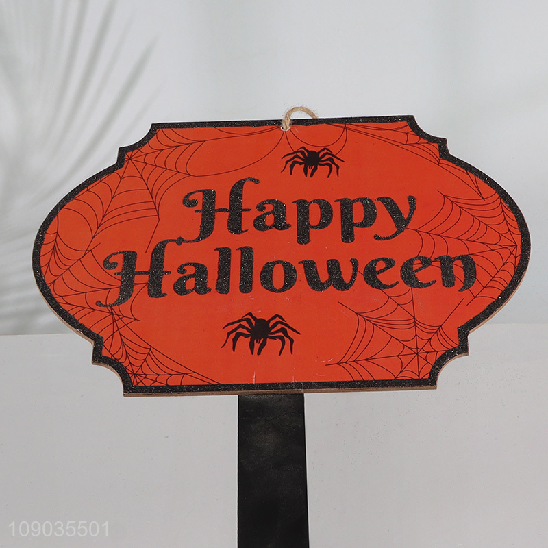 Hot Sale Wooden Halloween Yarn Signs Outdoor Garden Stakes Lawn Decorations