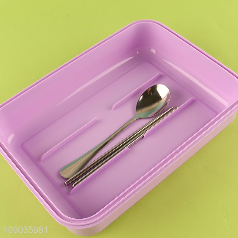 Top selling stainless steel reusable 4compartment leak proof lunch box