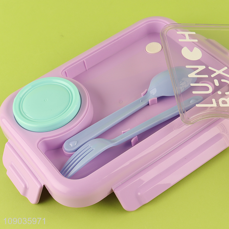 China factory portable stainless steel school kids lunch box with tableware set