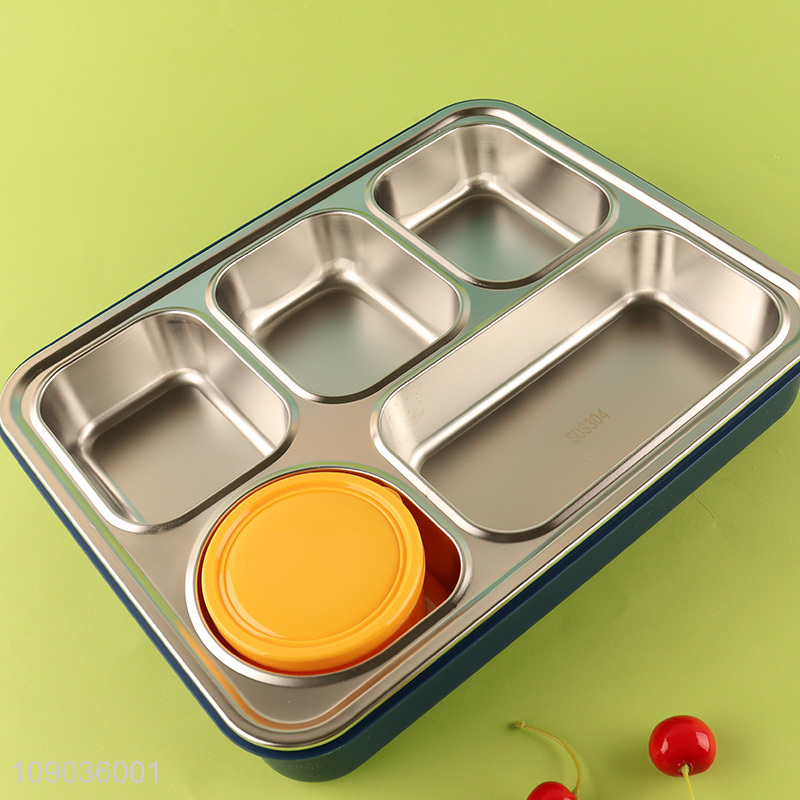 Popular products stainless steel 5compartment school children lunch box