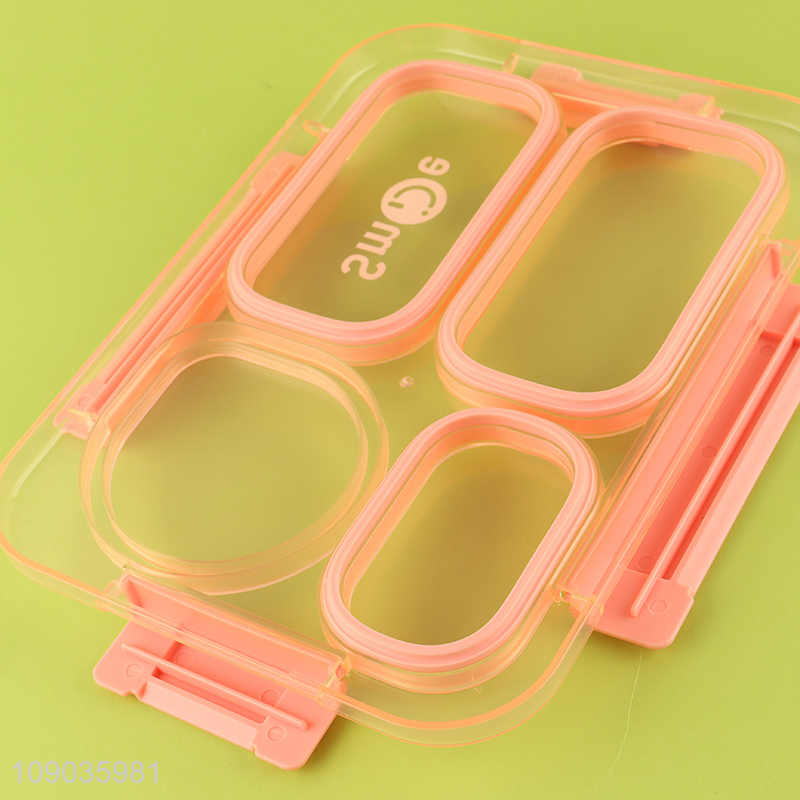 Top selling stainless steel reusable 4compartment leak proof lunch box