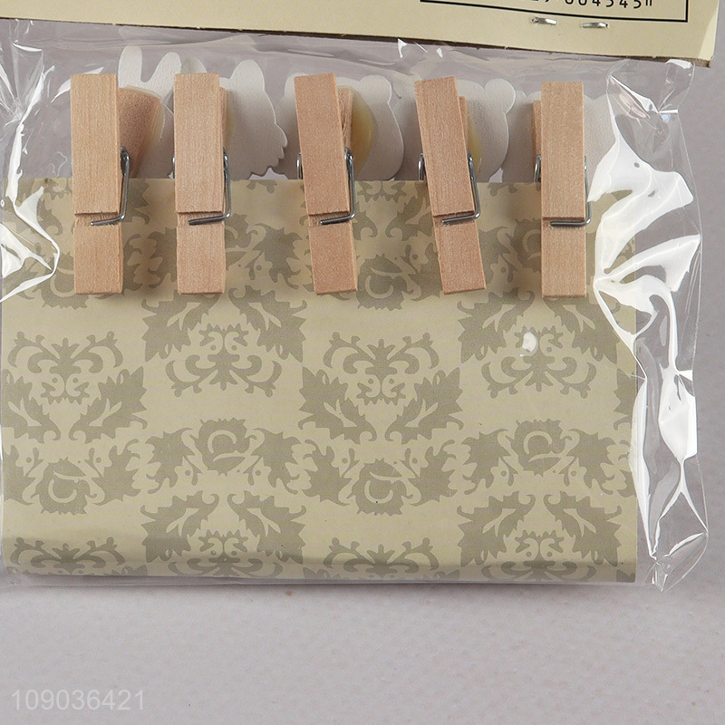 High Quality 10PCS Cartoon Wooden Clips Clothes Pins for Photo Hanging