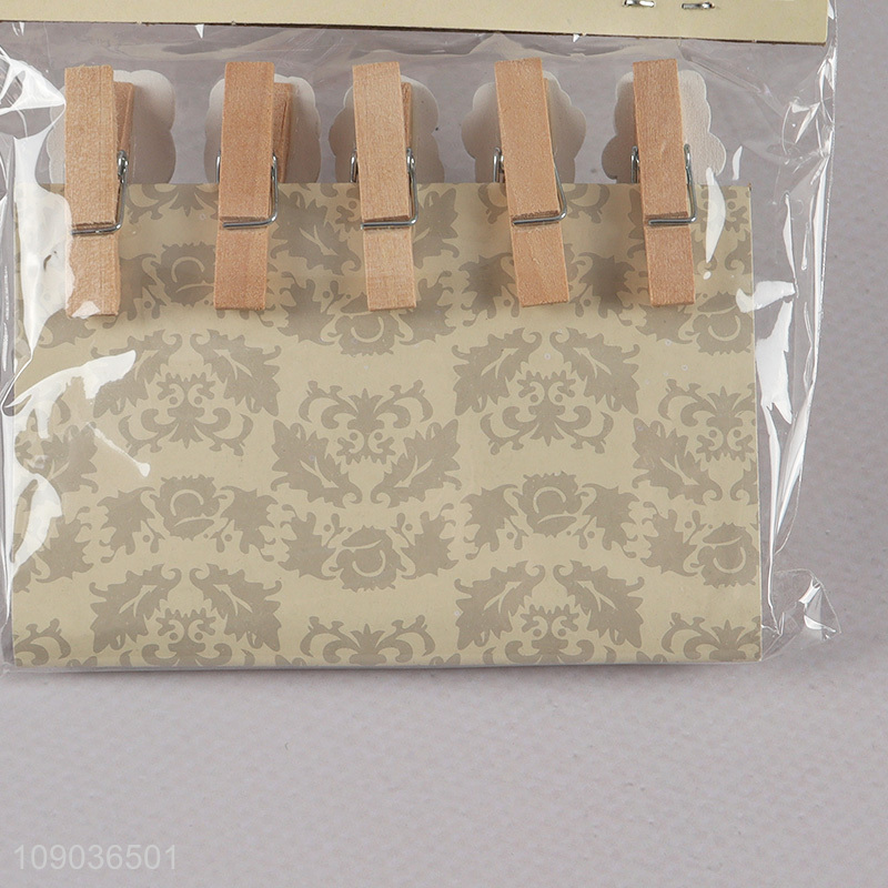 High Quality 10PCS Cute Cartoon Wooden Clothes Pins Wooden Photo Clips