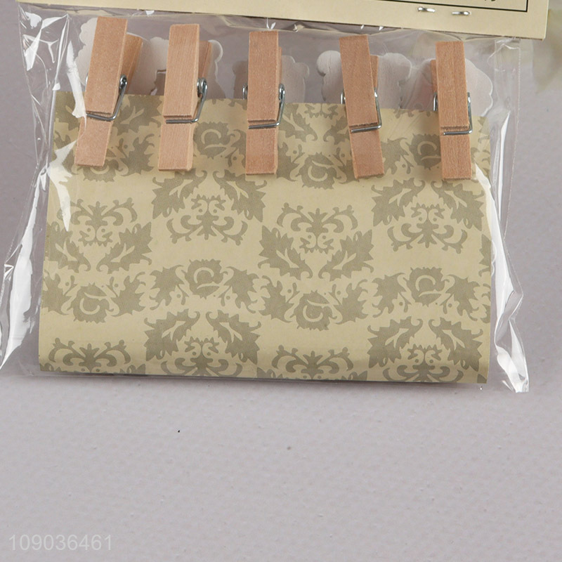 Wholesale 10PCS Mini Wooden Clothespins Cute Cartoon Clothespins Photo Clips