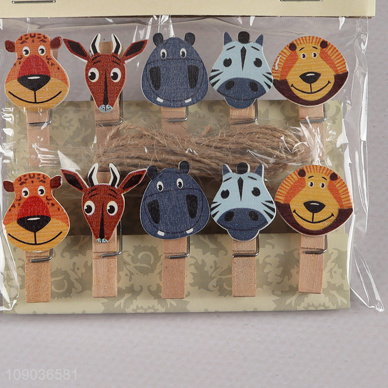 High Quality 10PCS Mini Clothespins Cute Wooden Phot Clips for Home Decor