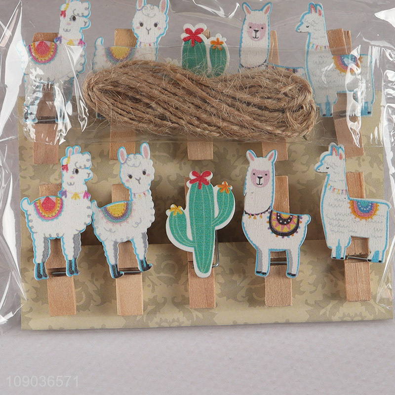 Online Wholesale 10PCS Cute Wooden Clothespins Cartoon Decorative Wooden Clips