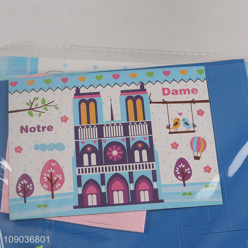 Hot Selling 3D EVA Foam Sticker Puzzle Game Cartoon Notre Dame Learning Toy