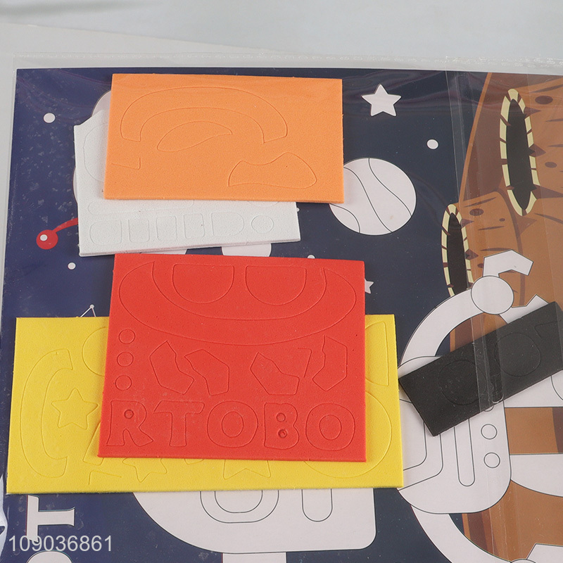 Online Wholesale 3D EVA Foam Sticker Puzzle Game Cartoon Robot Learning Toy