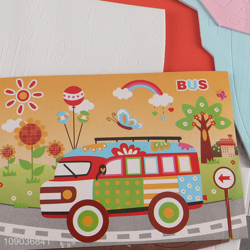 China Wholesale 3D EVA Foam Sticker Puzzle Game Cartoon Bus Learning Toy