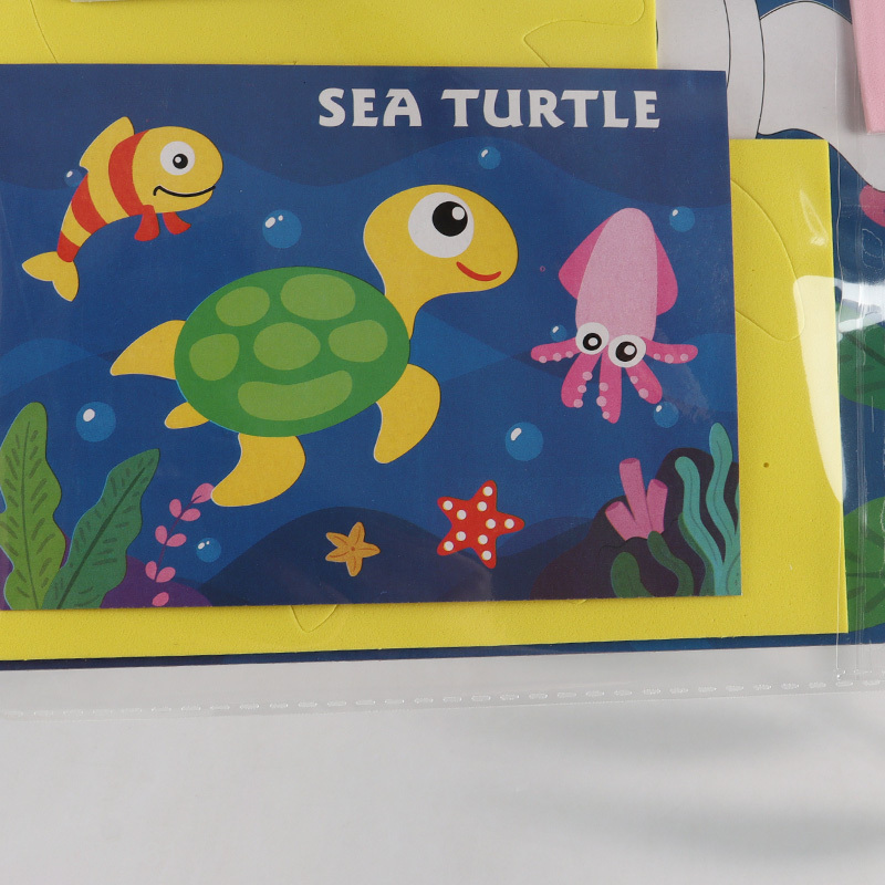 Hot Selling 3D EVA Foam Sticker Puzzle Game Cartoon Sea Turtle Learning Toy