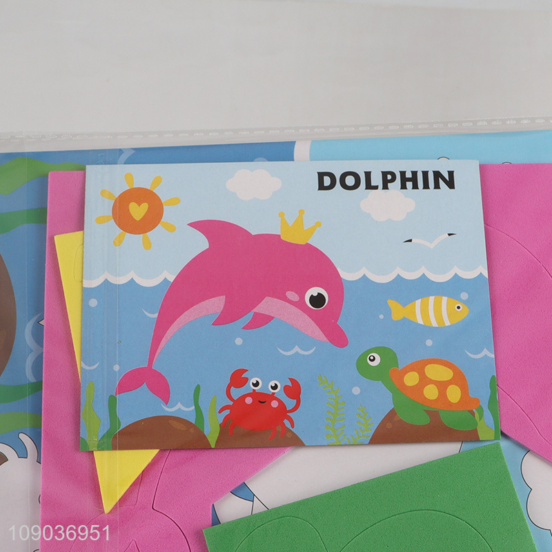 New Product 3D EVA Foam Sticker Puzzle Game Cartoon Dolphin Learning Toy