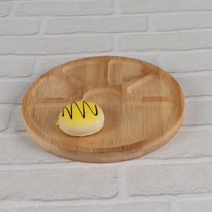New Product 5-Compartment Divided Serving Tray Bamboo Appetizer Serving Platter