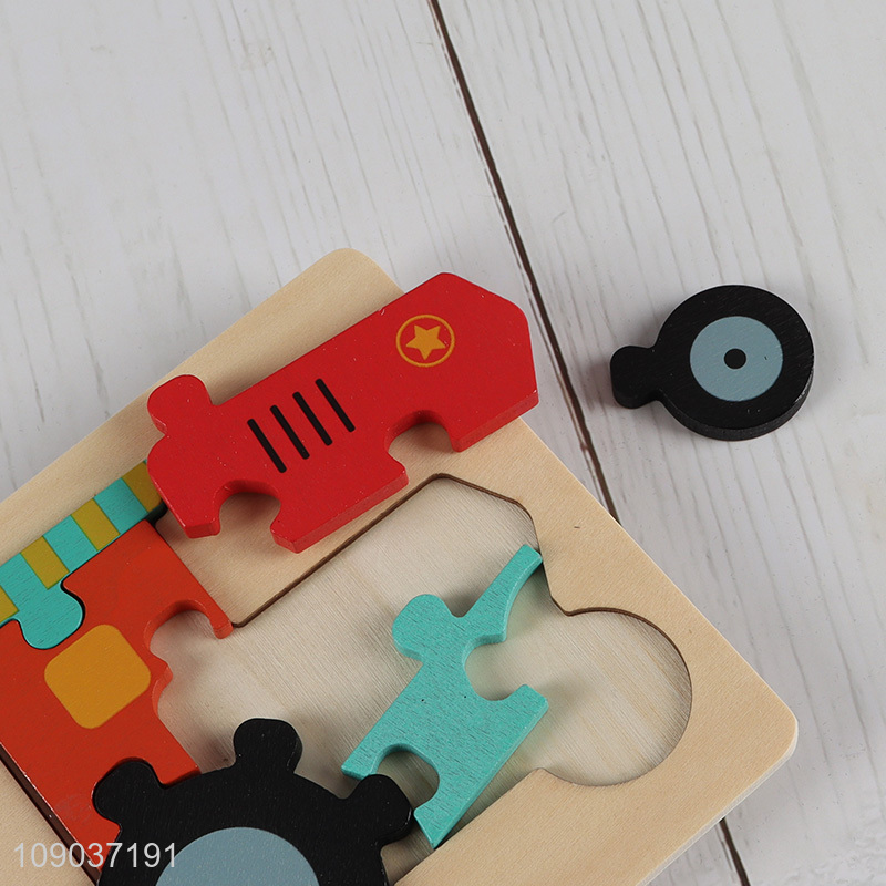 Factory Price Cartoon Train Wooden Puzzle Montessori Toys for Kids Toddlers