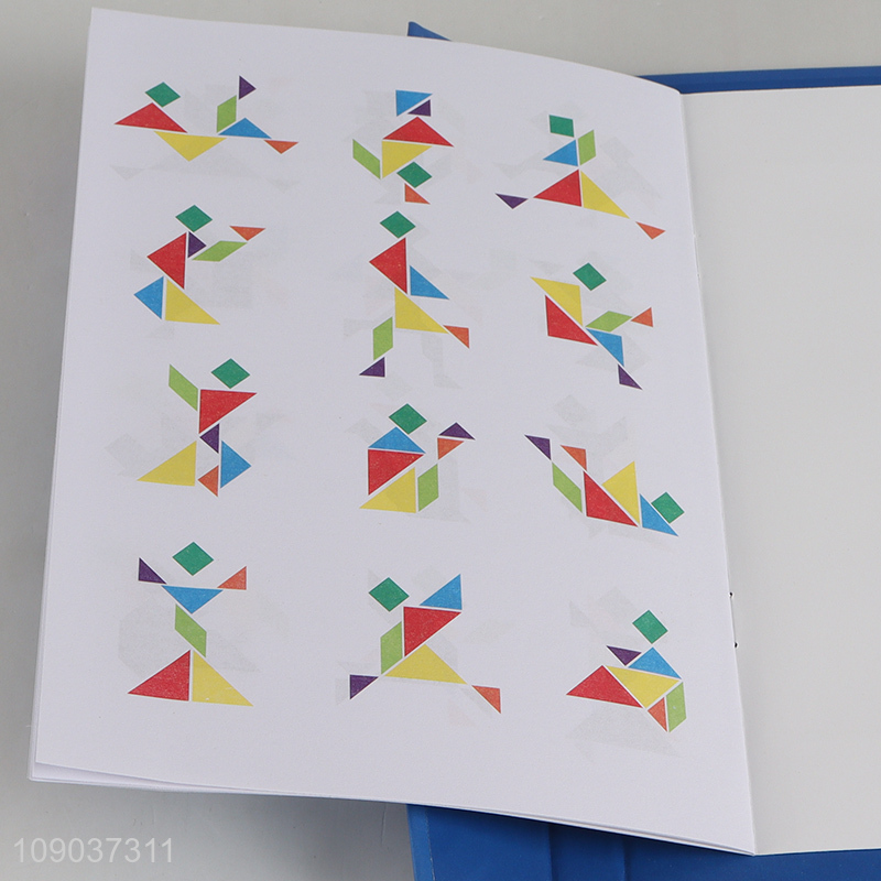 Hot Sale Magnetic Wooden Tangram Puzzle Jigsaw Book Brain Teasers for Kids