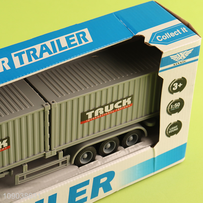 Good quality children 1:50 mini container truck toy inertial car toy