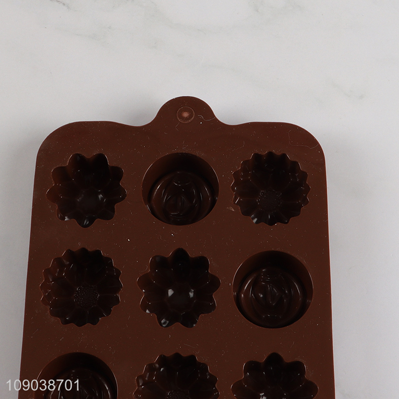 Factory Price 15-Cavity Silicone Chocolate Candy Molds Silicone Baking Molds