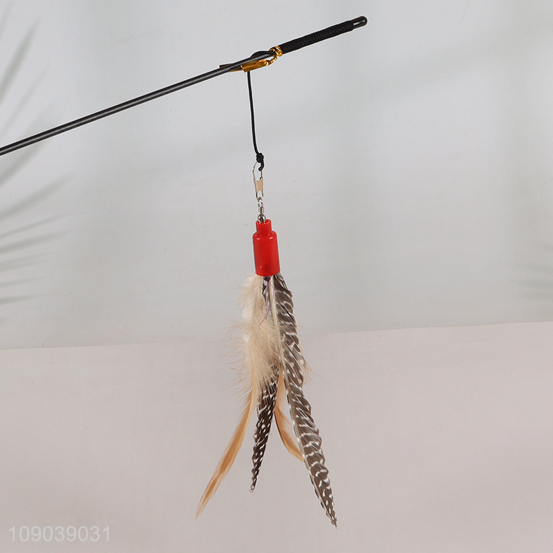 Wholesale Cat Teaser Wand Toy Cat Feather Wand Toy Interactive Cat Toy