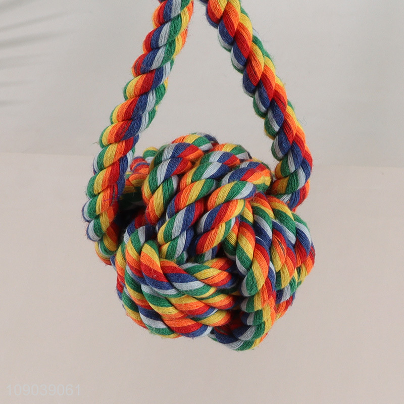 Hot Sale Rainbow Color Dog Chew Toys Rope Cotton Rope Toy for Small Dog