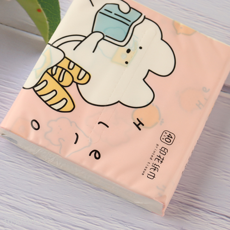 Top products printed portable wood pulp tissue facial tissue napkin