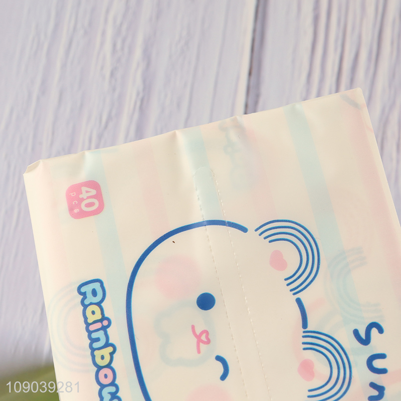Best sale cartoon printed portable wood pulp tissue facial tissue